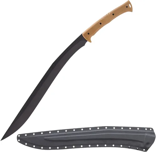 Vista 9 de Espada de machete táctica hecha a mano – Cuchillo de supervivencia y combate de acero 5160 de espiga completa con mango G10, Katana resistente