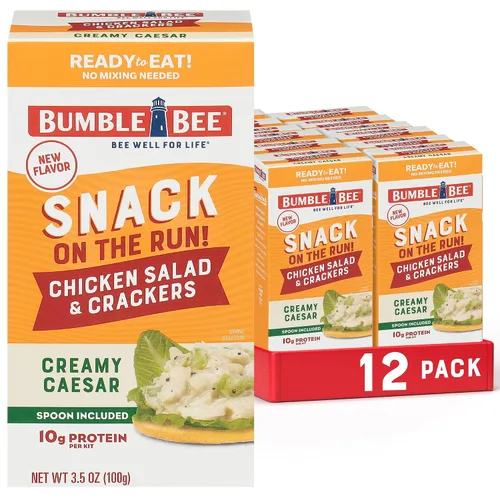 Vista 25 de Bumble Bee Snack on the Run BBQ - Kit de ensalada de pollo con galletas, 3.5 onzas, lista para comer, cuchara incluida, aperitivo de proteína