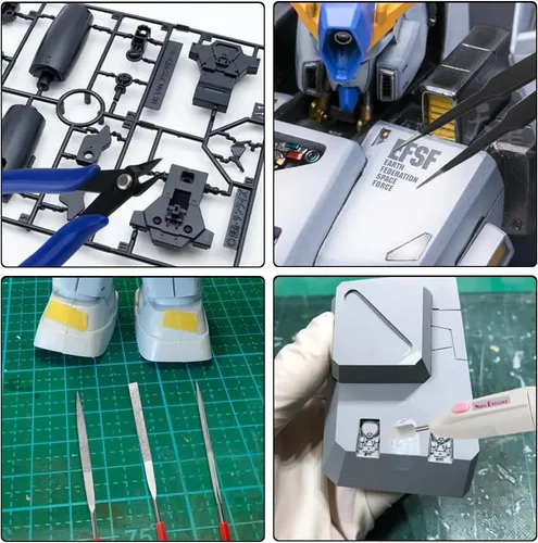 Vista 6 de Juego de 24 herramientas básicas de modelador, kit de herramientas de modelo Gundam con caja de plástico para ensamblar modelos, reparación