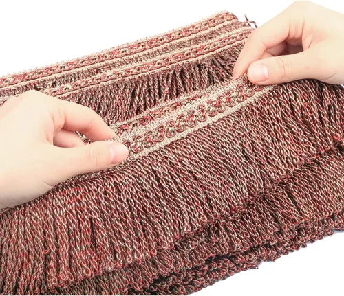 Vista 15 de Cortina de flecos de lingotes de 5 yardas/2.5 pulgadas, adornos de tela con flecos para el hogar, accesorios de costura para manualidades, ropa