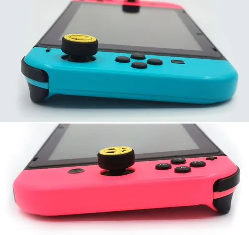 Vista 3 de Juego de empuñaduras de pulgar para Nintendo SwitchOLEDLite, para Nintendo Switch, tapas de palanca analógica de silicona para Switch Joycon