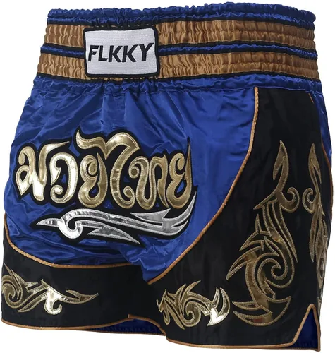 Vista 5 de FLKKY Muay Thai - Pantalones cortos de boxeo para hombres y mujeres de alta calidad para entrenamiento de artes marciales gimnasio boxeo pantalones