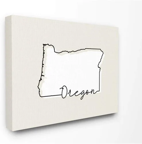 Vista 8 de Stupell Industries Oregon Home State Map - Placa de pared con diseño de impresión neutra, 12 x 18 pulgadas, multicolor