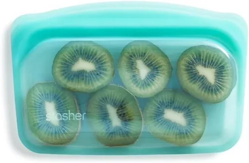 Vista 5 de Stasher Bolsas de almacenamiento de silicona reutilizables, recipientes de almacenamiento de alimentos, aptos para microondas y lavavajillas, sin