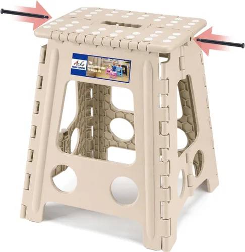 Vista 20 de ACKO Taburete plegable de 13 pulgadas, soporta 300 libras para adultos y Bicolor Verde