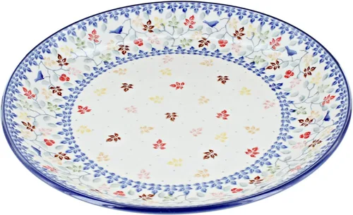 Vista 34 de Cerámica pulida de rosa azul – Plato de cena Athena marrón – 10.5 pulgadas de diámetro – Ideal para comidas diarias, comidas informales o como