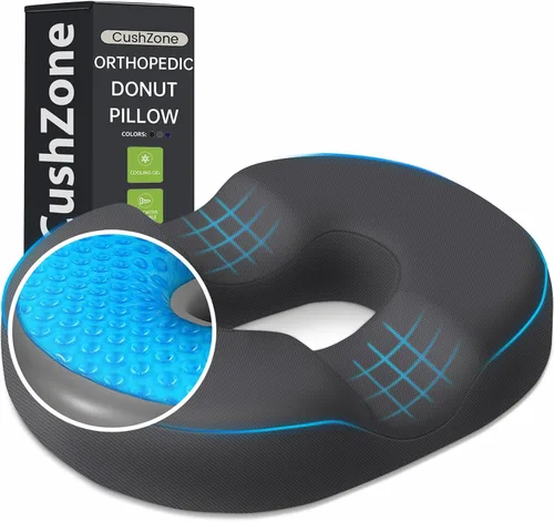 Vista 18 de CushZone Almohada Cojín de Asiento en Forma de Dona - Almohada de Piso de Gel Refrescante, Cojín de Piso de Espuma Viscoelástica para Oficina