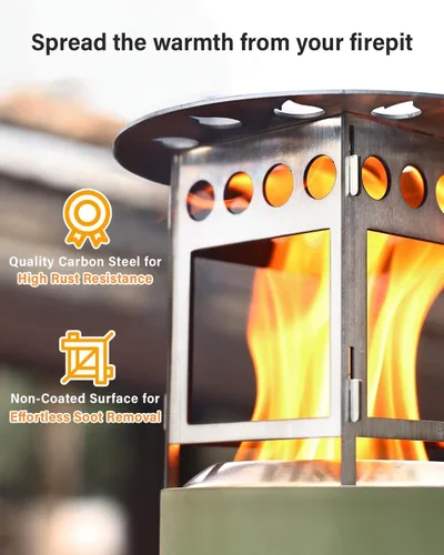 Vista 3 de YEFU Deflector de calor para fogata para estufa Solo Mesa, difusor de calor portátil para fogata de mesa de 5 pulgadas, captura y redirige el calor