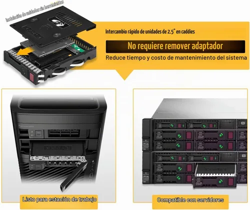 Vista 7 de ICY DOCK Kit de montaje SATA HDD y SSD de 2.5 pulgadas a 3.5 pulgadas para bahía interna de 3.5 pulgadas con cubierta extraíble EZConvert Lite