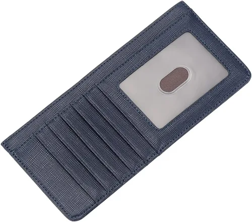 Vista 11 de Cartera para tarjetas de crédito para mujer, delgada y larga, con bolsillo con cremallera para efectivo, monedas, recibos, tarjetas