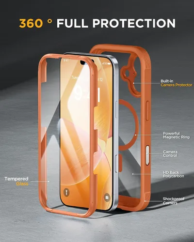 Vista 377 de Miracase Serie de vidrio para iPhone 11 de 6.1 pulgadas, funda protectora de cuerpo completo resistente mejorada con protector de pantalla de vidrio