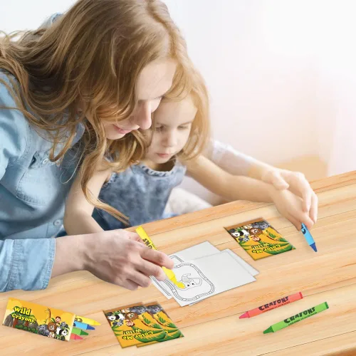 Vista 6 de ArtCreativity Paquete de 12 mini libros para colorear de animales del zoológico para niños con 12 paquetes de crayones – Recuerdos de fiesta