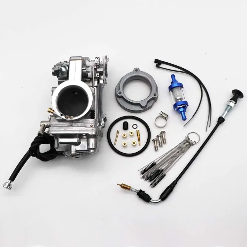 Vista 2 de KIPA Carburador para Mikuni HSR42 HSR 42mm Compatible con Evo Evolution Twin Cam Glide Dyna Super Wide Lower Rider Disc Glide Fatboy Heritage