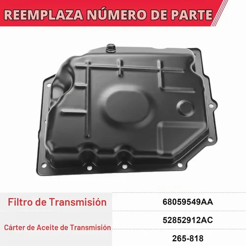 Vista 2 de Kit de cárter de aceite de transmisión 265-818 con filtro de transmisión y junta para Chrysler Dodge Ram Charger Dakota Durango Nitro Liberty