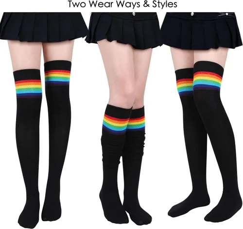 Vista 9 de Benefeet Sox Womens Thigh High Socks Girls Novelty Cotton Over the Knee High Socks Funny Crazy Long Stockings Leg Warmers