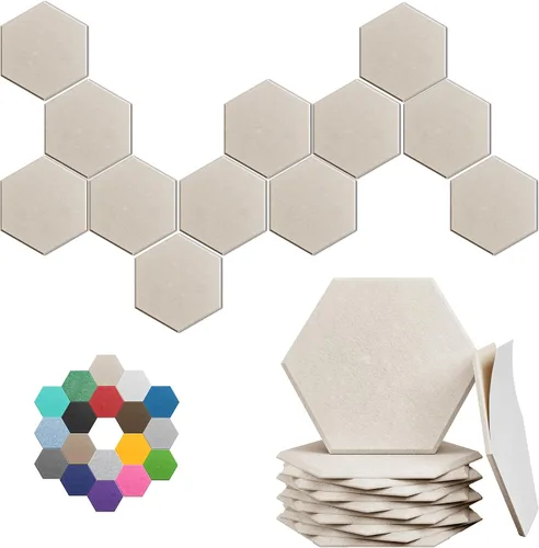 Vista 33 de Paneles hexagonales en forma de A, paquete de 12 paneles acústicos de alta densidad de 12 x 10 x 0.4 pulgadas para mejorar la reducción de ruido