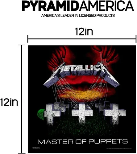 Vista 2 de Pyramid America: Metallica: Master of Puppets - Impresión de la portada del álbum de 12 x 12 pulgadas, obra de arte clásica de banda de rock