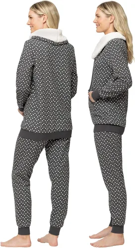 Vista 2 de PajamaGram Conjuntos de pijama para mujer, pijama de invierno para mujer, cuello redondo de oveja