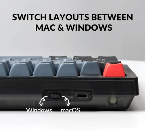 Vista 6 de Keychron Teclado mecánico personalizado V6, macro programable QMKVIA de tamaño completo con teclado intercambiable en caliente K Pro interruptor