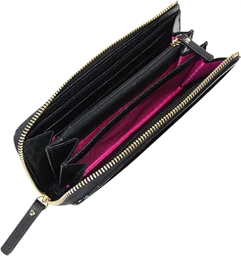 Vista 4 de Kate Spade Alice Court Nisha Bow Zip Around Wallet Negro