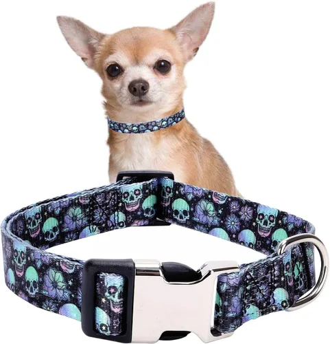 Vista 41 de Collares para perros pequeños, con patrón de impresión 3D, de nailon suave, ajustables, para perros pequeños, medianos, grandes, hembra, niño 1