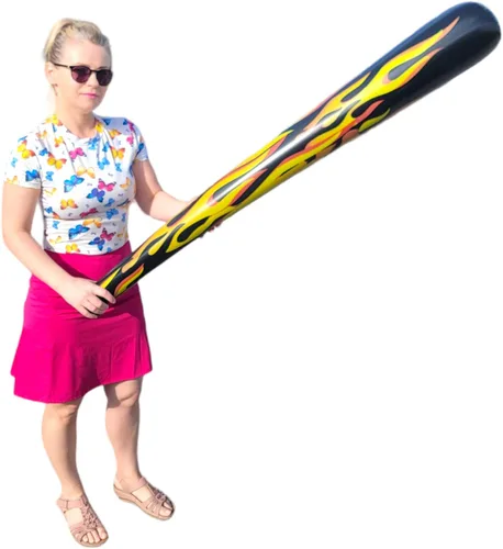 Vista 8 de Bate de béisbol inflable de llama jumbo de 54 pulgadas (paquete de paquete). Juguete inflado perfecto para fiesta, parque infantil, divertido