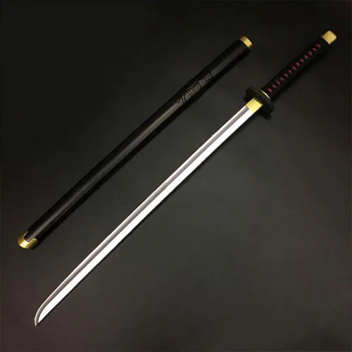 Vista 5 de damdos Espada Katanoa de 40 pulgadas para Halloween, espada de arma de cosplay, espada Rorono de goma sintética, espadas samurái, regalos