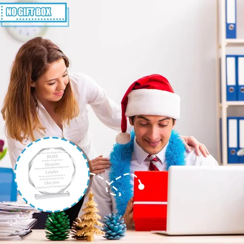 Vista 7 de Yulejo Regalos de Jefe Acrílico Regalos del Día del Jefe para Hombres Mujeres Líder de Oficina Regalo de Despedida para Apreciación Placa Divertida