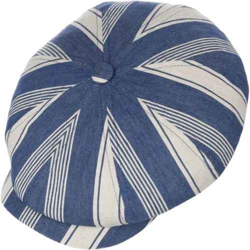 Vista 3 de Stetson Hatteras Twotone Stripes - Gorra plana para hombre, fabricada en Alemania