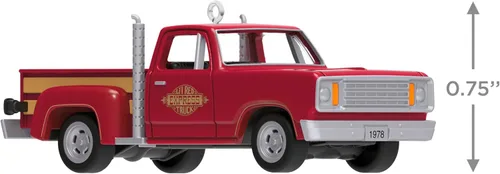 Vista 4 de Hallmark Keepsake Lil' American Trucks Mini adorno de Navidad (1978 Dodge Li'l Red Express Truck) adorno pequeño de 0.75 pulgadas para árbol de mesa