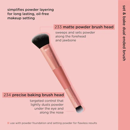 Vista 3 de Real Techniques Cover & Conceal Brocha de maquillaje de doble extremo, cobertura de base impecable, cepillo 2 en 1 que suaviza y cubre manchas e
