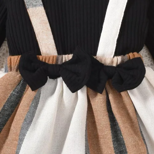 Vista 111 de Unutiylo Ropa de bebé recién nacida prematura con tirantes, traje de otoño e invierno, traje de manga larga con volantes