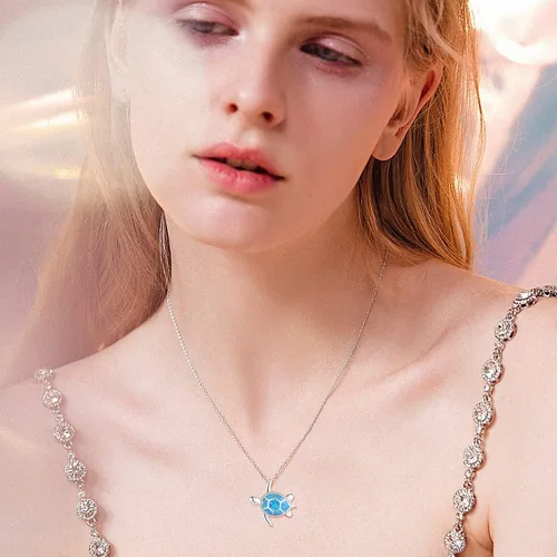 Vista 4 de PRAYMOS Collar de plata de ley 925 con colgante de joyería para mujer, relleno de calcetín de cumpleaños para ella