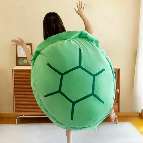 Vista 5 de BXEBUI Almohadas de concha de tortuga de 40 pulgadas con peso, disfraz de animal de peluche divertido, regalo para niños y adultos (40 pulgadas)