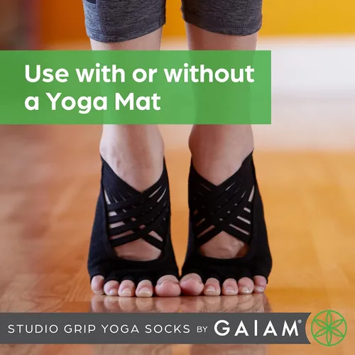 Vista 5 de Gaiam Grippy Studio Yoga Socks for Extra Grip in Standard or Hot Yoga