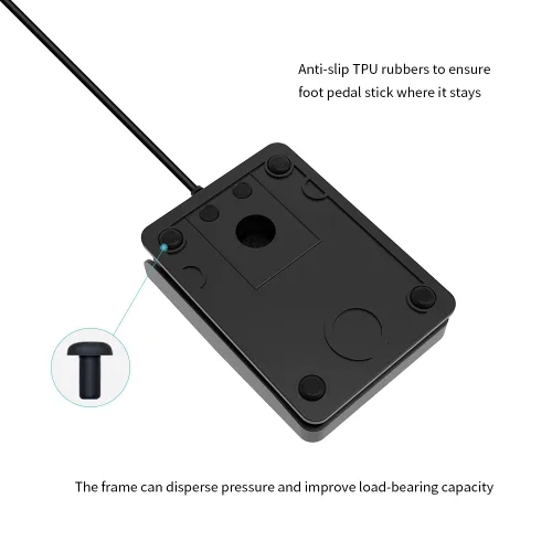 Vista 6 de Pedal de pie USB, teclado programable, ratón, interruptor personalizado, tecla de acceso directo de tecla rápida para girador de páginas
