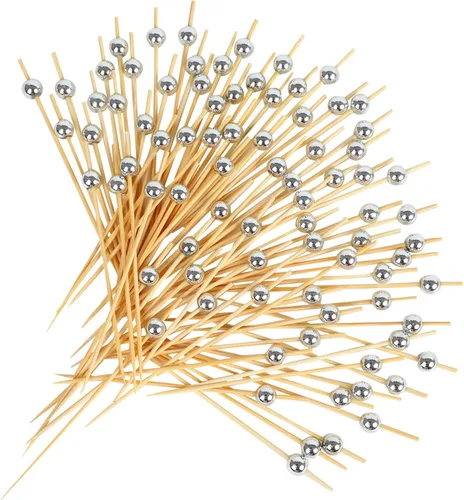 Vista 8 de KIMOBER 160 palillos de cóctel de Navidad, varios palillos de dientes de frutas de bambú para alimentos, aperitivos, bebidas, decoración de pasteles