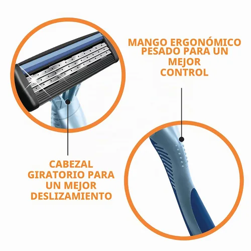 Vista 6 de BiC Flex 3 - Afeitadora desechable para hombre (4 unidades), paquete de de 3