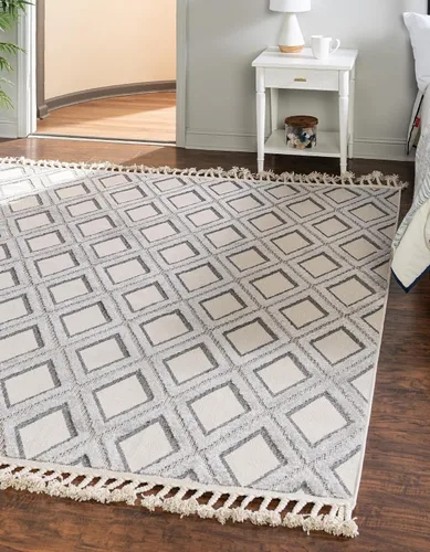 Vista 12 de Unique Loom Arlo Collection - Alfombra Derek (rectangular, 2 pies 0 pulgadas x 3 pies 0 pulgadas, carbón/marfil)