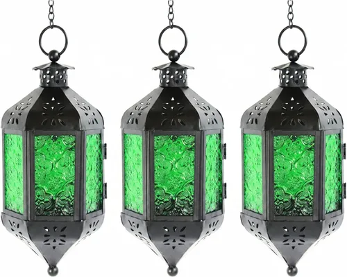 Vista 28 de Vela Lanterns Farol portavelas decorativo marroquí colgante de 11.5 pulgadas, portavelas para interiores y exteriores, para patio, porche, ramadán