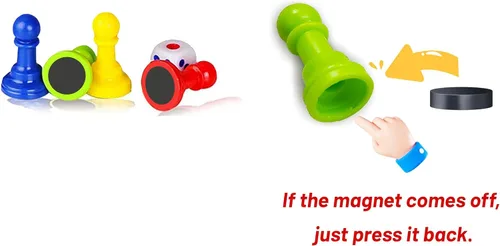 Vista 6 de KIDAMI Juego de mesa mini Ludo magnético de viaje, diseño plegable y ligero, regalo para niños y bebés (19.4 × 19.4 cm)