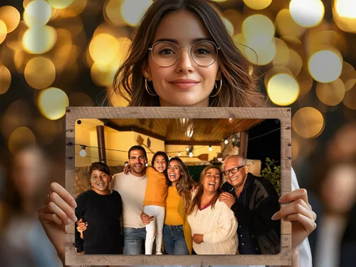 Vista 3 de MUNDAZE Impresión de metal de retrato personalizado en marco de paleta de madera recuperada – Regalo de foto familiar personalizado – Recuerdo