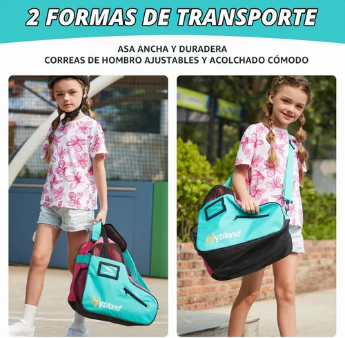 Vista 5 de Breathable Skate Bag with Adjustable Shoulder Strap - Large Capacity Fits Inline, Ice & Most Roller Skates