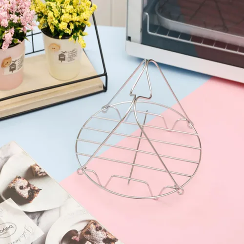 Vista 5 de Stainless Steel Steaming Rack with Handles, Folding Food Strainer