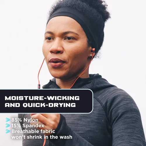 Vista 2 de E Tronic Edge Diademas para correr para hombres, mujeres, niños y niñas, bandas deportivas para baloncesto, yoga, ejercicio, entrenamiento, secado