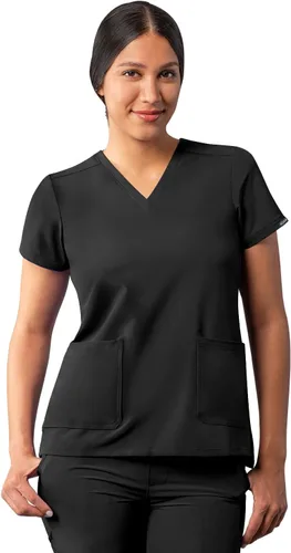 Vista 19 de Adar Addition - Ropa quirúrgica para mujer, moderna camiseta médica con cuello en V Rosa suave