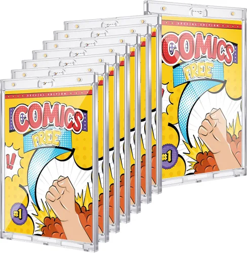 Vista 7 de Wonderjune Paquete de 4 Soportes Magnéticos para Cómics, Estuche de Exhibición Transparente Exterior para Cómics con Interior Montable en Pared