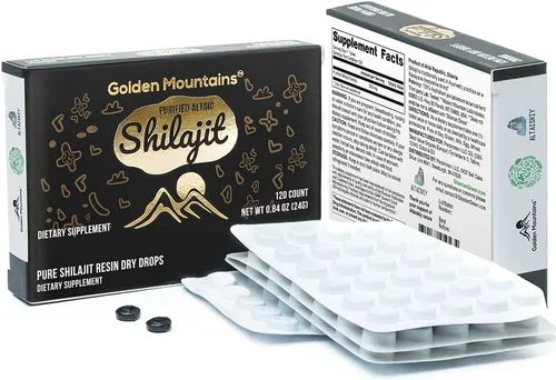Vista 7 de Siberian Green Gotas secas Shilajit Pure de alta calidad Altai Golden Mountains - 120 unidades (200 mg) Auténtico certificado de seguridad y calidad
