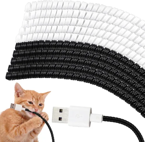 Vista 7 de Friends - 10 protectores de cordón para mascotas no masticables, 43.3 Negro