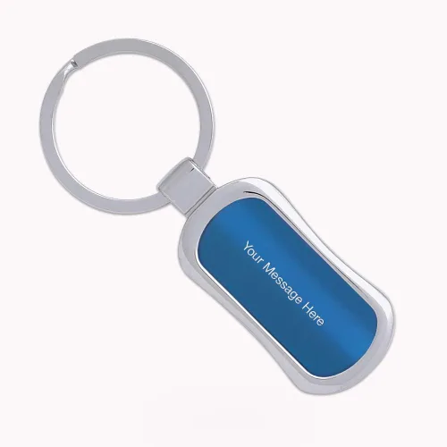 Vista 6 de Llavero grabado personalizado con llavero dividido. Disponible en 4 colores clásicos con detalles plateados, personalización gratuita, ideal